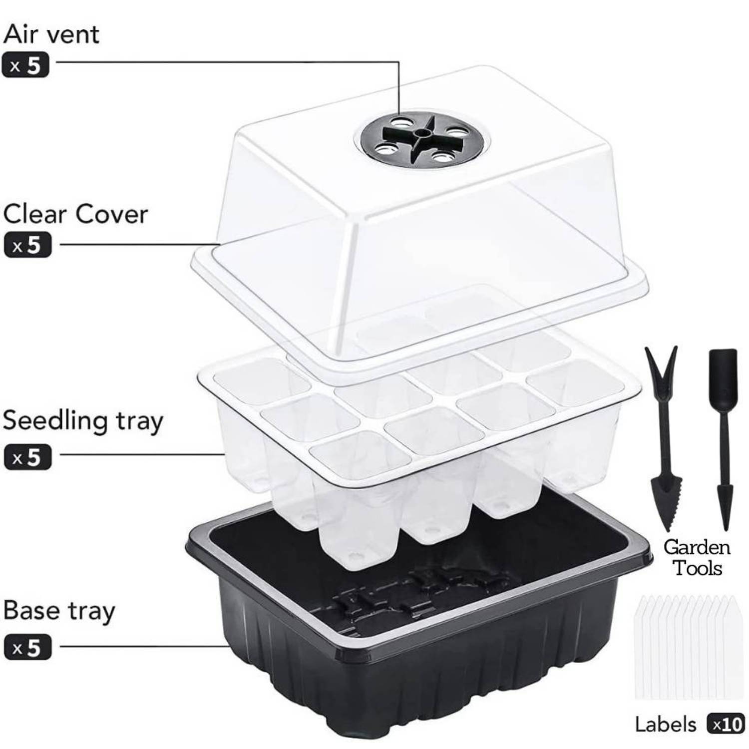 Seed Starter Trays with Humidity Domes, Pack of 5: image 4