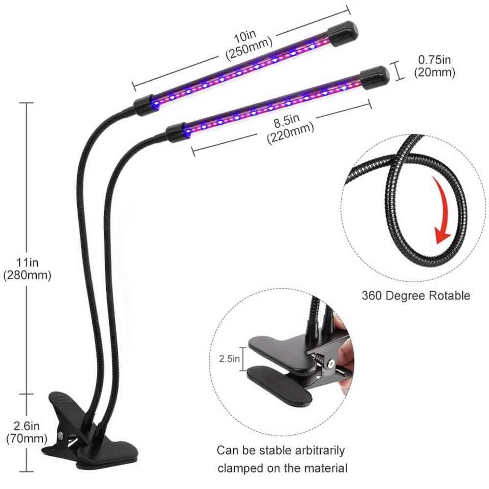 LED Grow Light, Dual Head Clip Lamp: image 3
